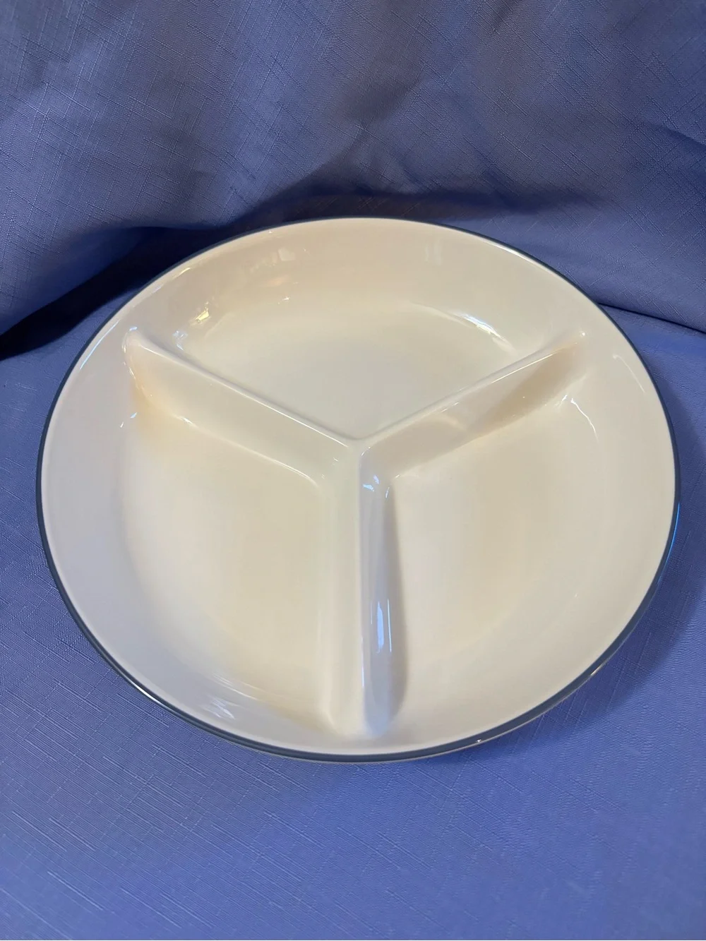 Lenox Poppies On Blue Divided 10” Serving Bowl